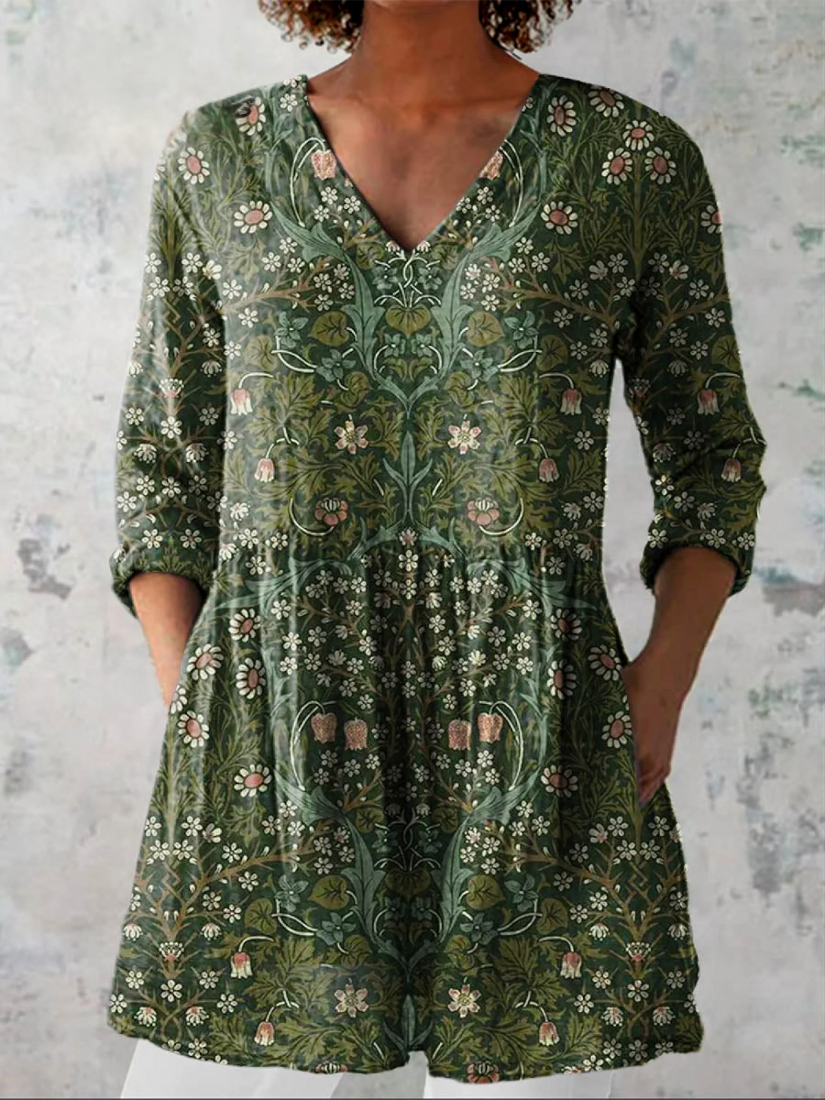 Marie | Lang Bluse med V-hals