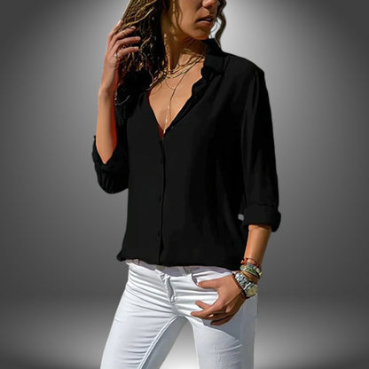 Solvej | Klassisk bluse med knapper