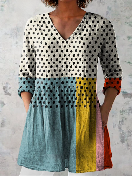 Alma | Lang Bluse med V-hals