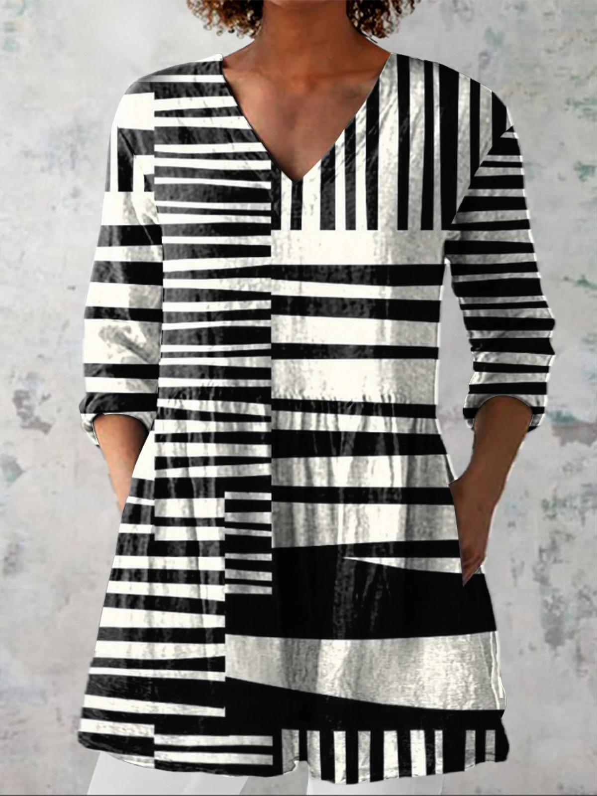 Sofie | Lang Bluse med V-hals
