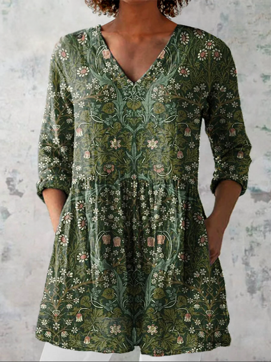 Marie | Lang Bluse med V-hals