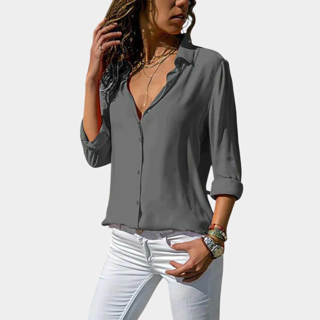 Solvej | Klassisk bluse med knapper