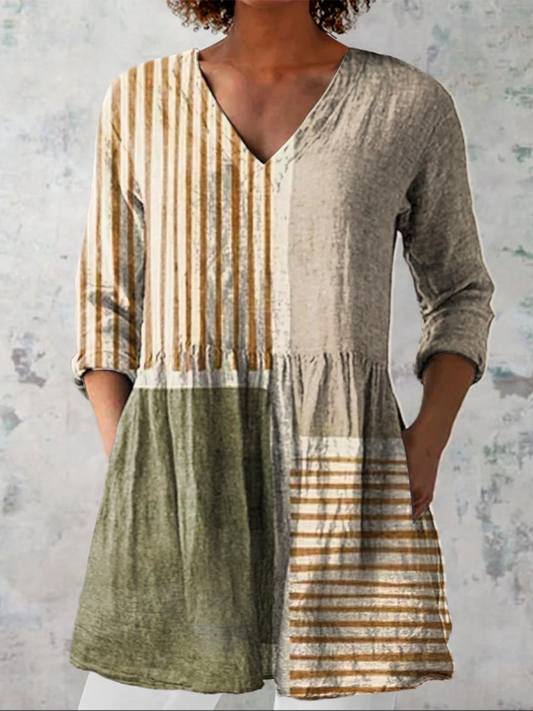 Freja | Lang Bluse med V-hals