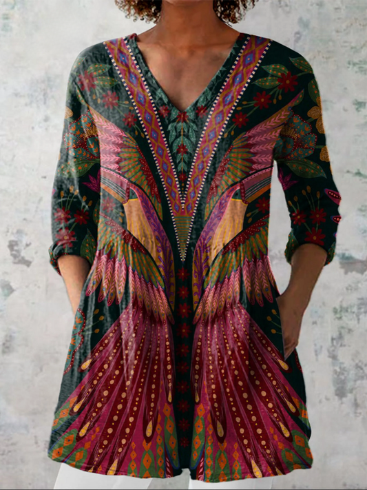 Silje | Lang Bluse med V-hals