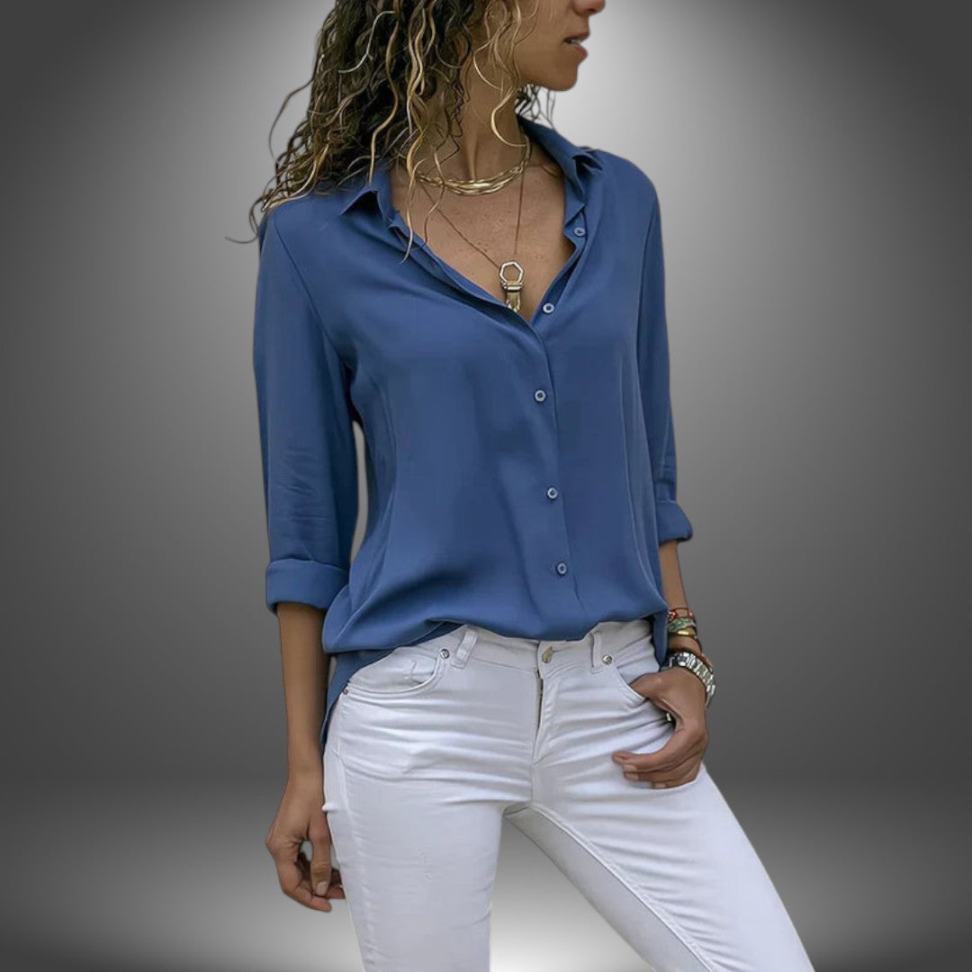 Solvej | Klassisk bluse med knapper