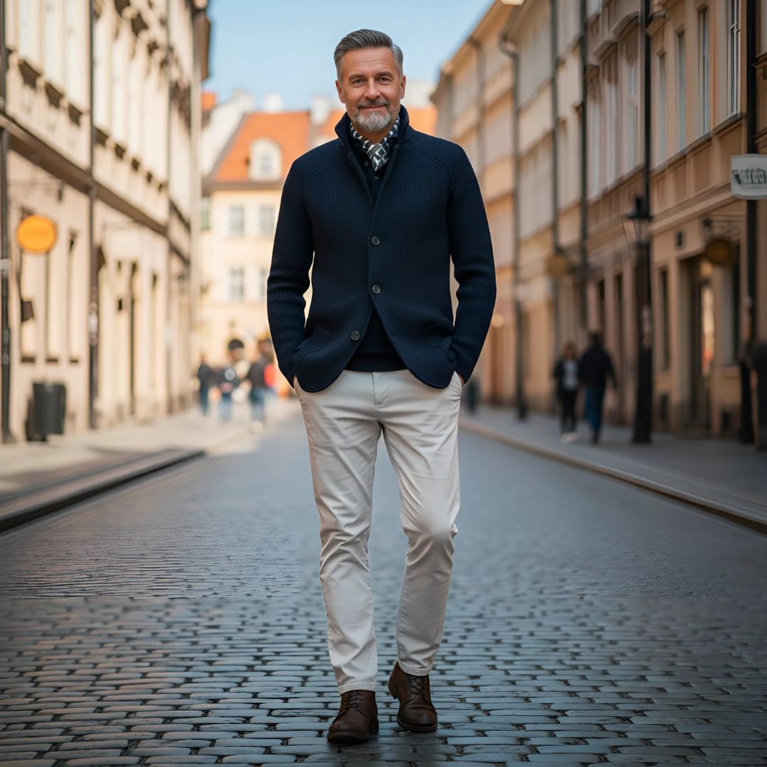 Mikkel | Cardigan med høj krave