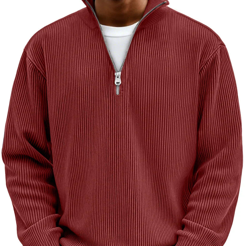 Emil | Struktureret sweater med lynlås