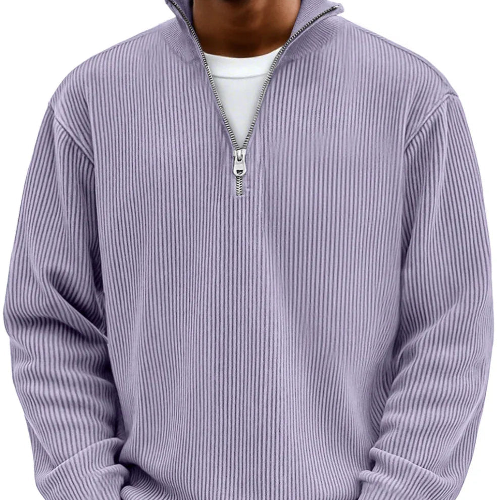 Emil | Struktureret sweater med lynlås
