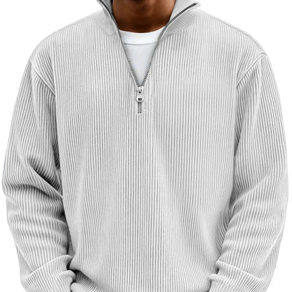 Emil | Struktureret sweater med lynlås