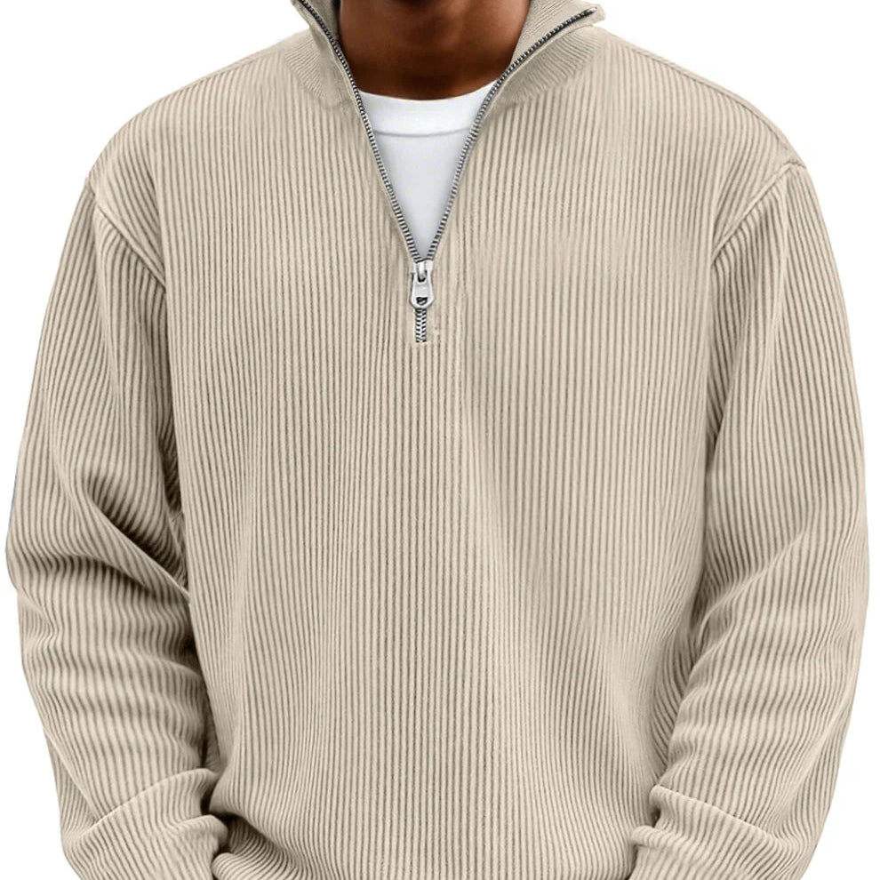 Emil | Struktureret sweater med lynlås