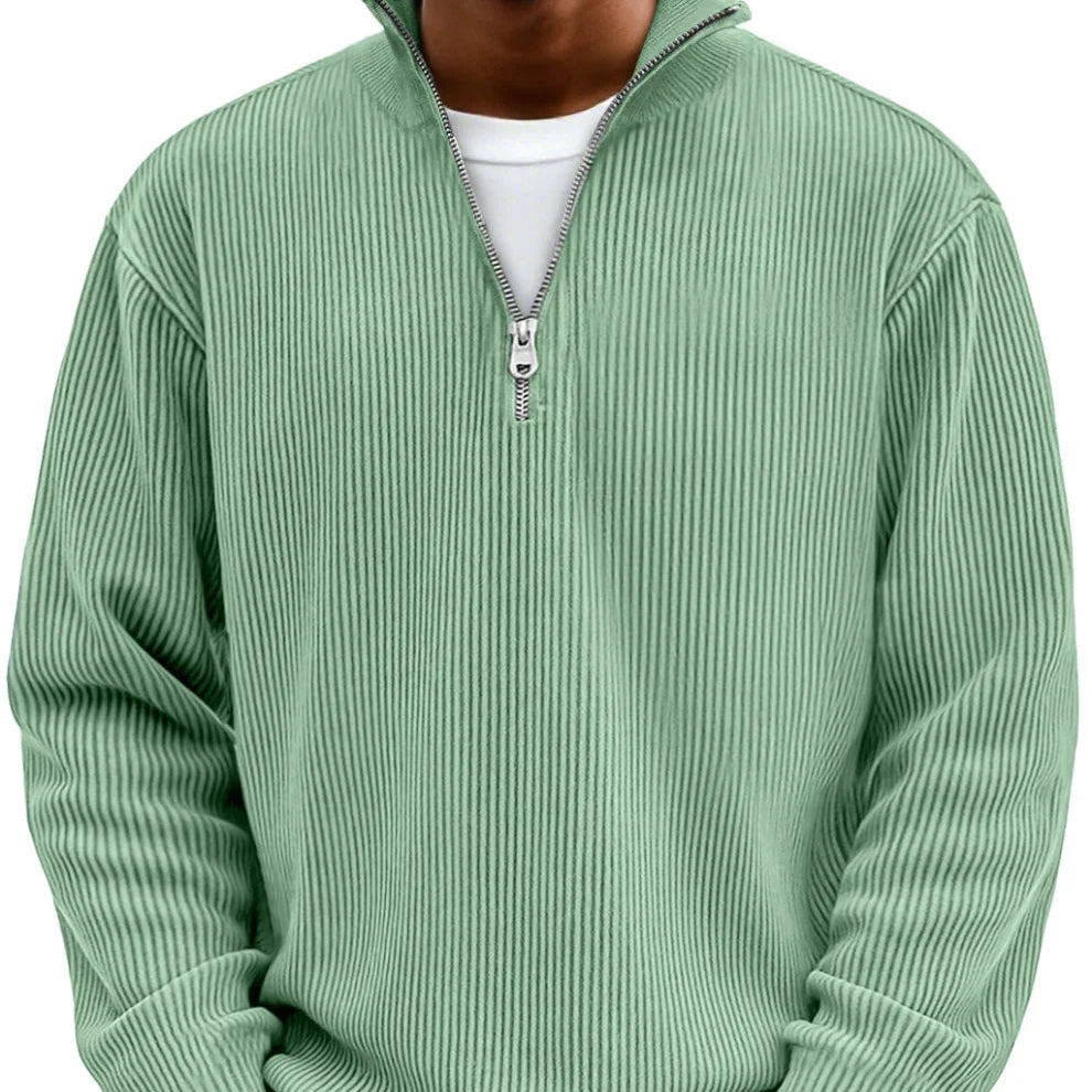 Emil | Struktureret sweater med lynlås