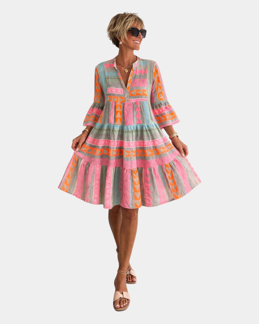 Sabine | Midikjole med geometrisk print