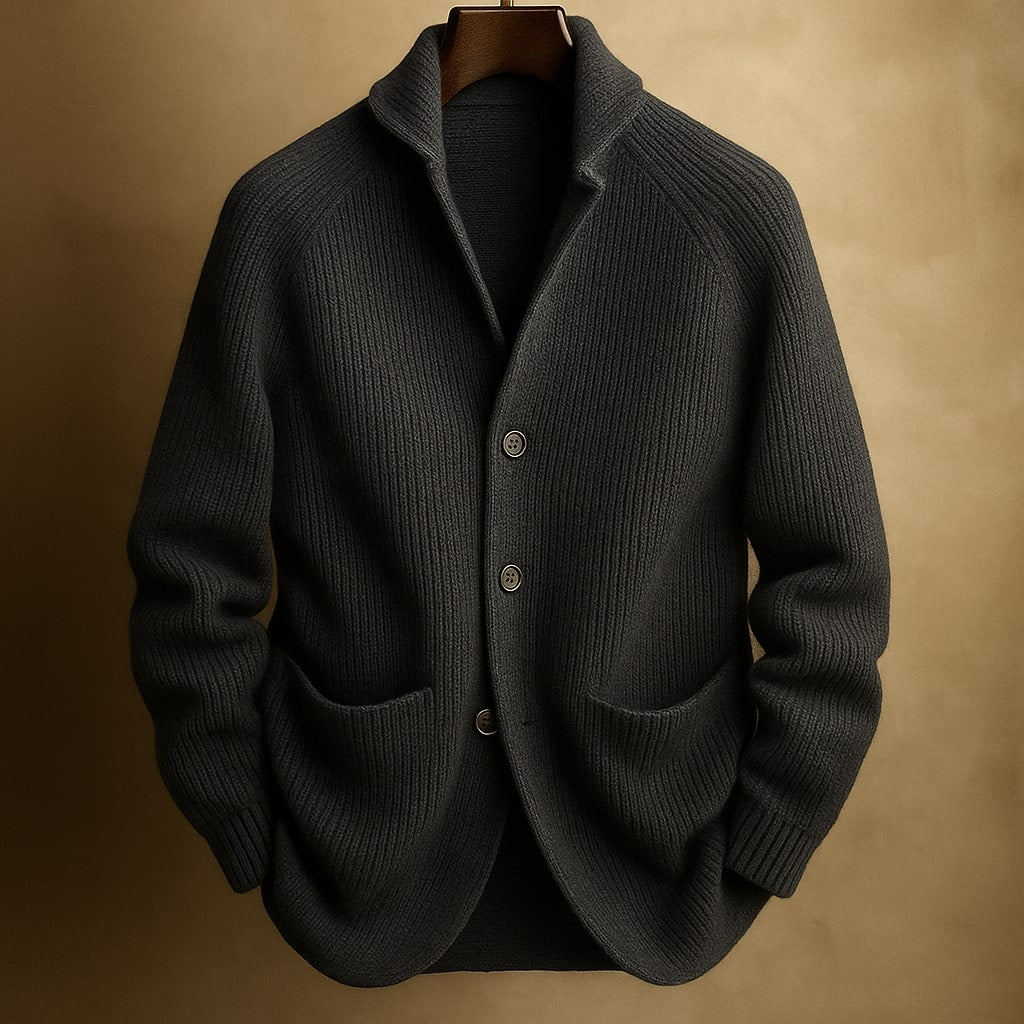 Aksel | Ribstrikket cardigan med knapper