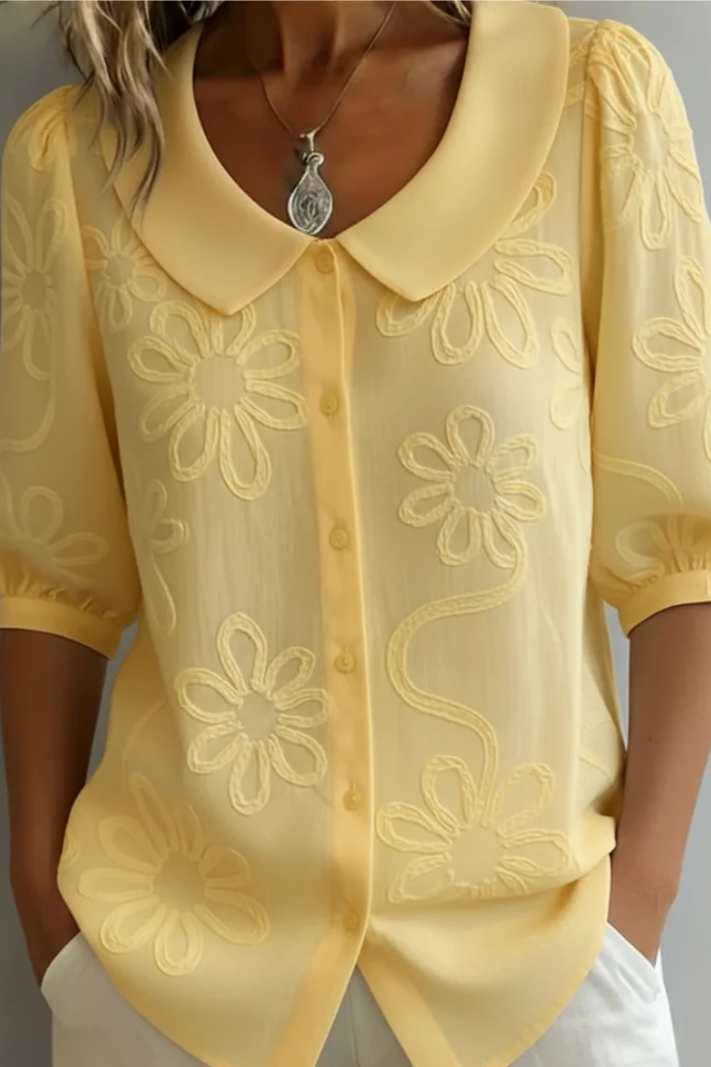 Gunda | Elegant bluse med blomsterprint