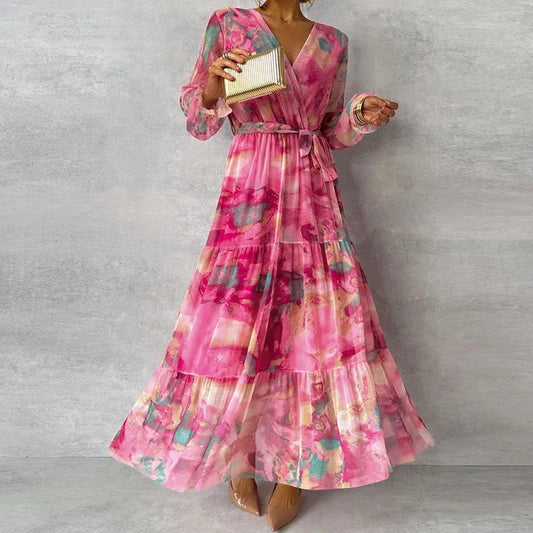 Sofie | Elegant kjole med blomsterprint