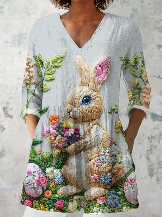 Emilie | Lang Bluse med V-hals