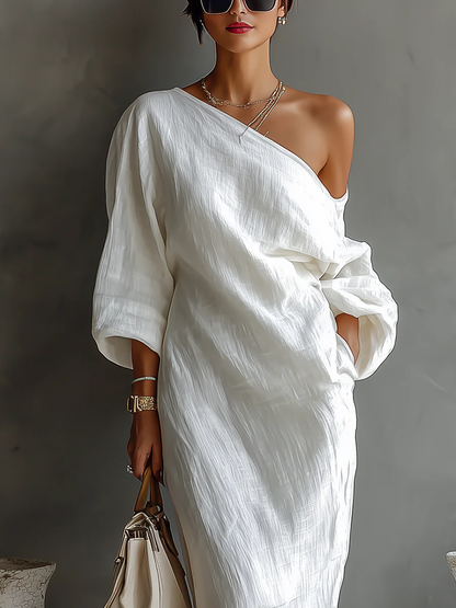 Liv | Asymmetrisk og elegant maxikjole