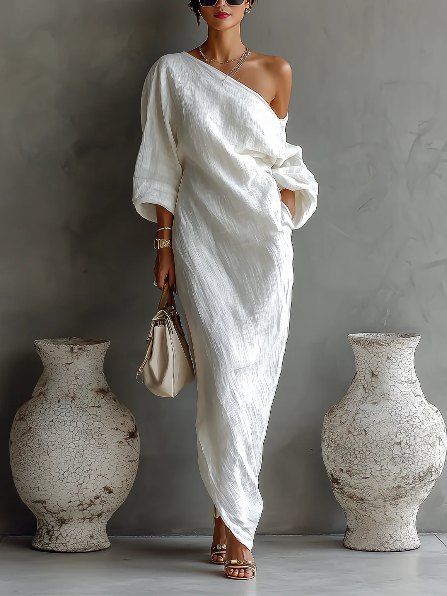 Liv | Asymmetrisk og elegant maxikjole