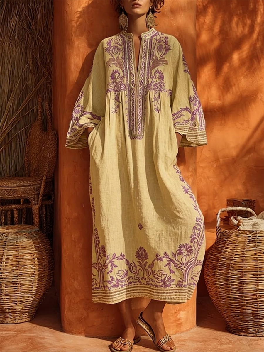 Malin | Broderet bohemekjole med middelhavscharme