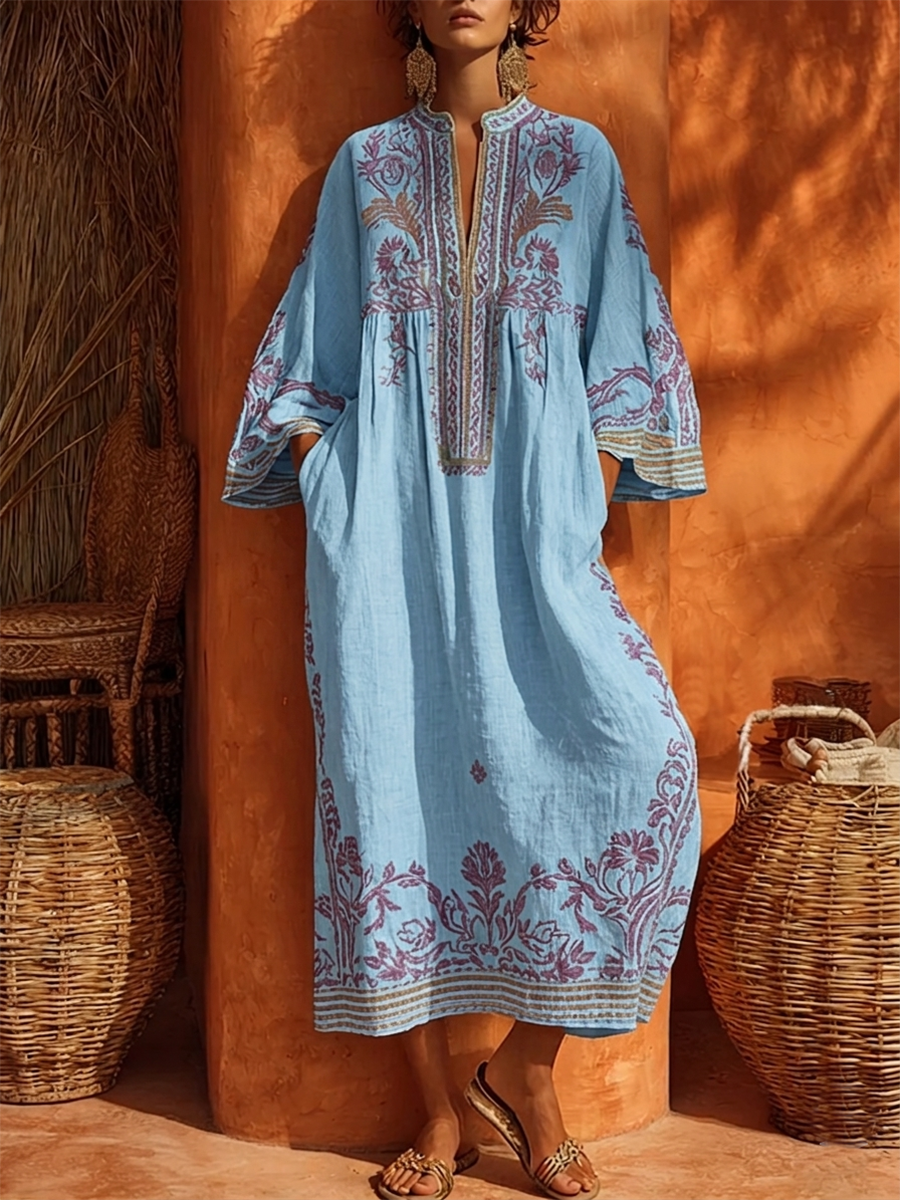 Malin | Broderet bohemekjole med middelhavscharme